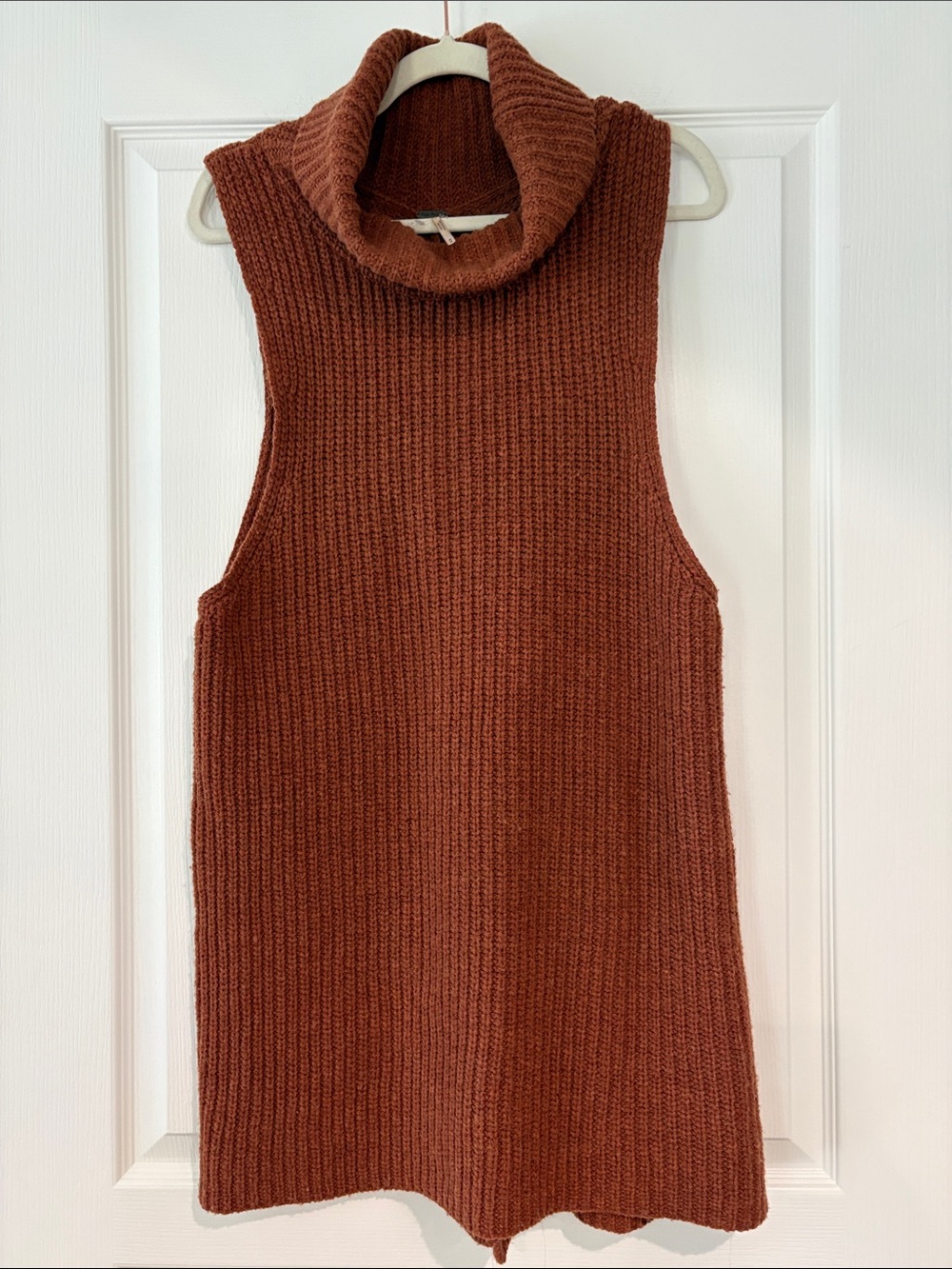 Free People Sleeveless Cowl Neck Tunic Sweater - Rust